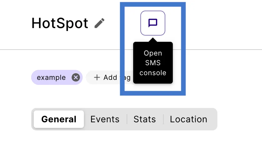 Message icon next to the device name in device details